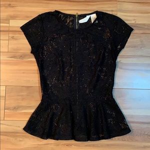 Lace peplum top size S